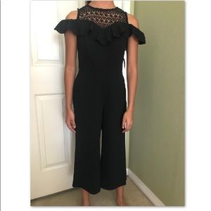 NY & Co | Black Jumpsuit with Crochet Detailing